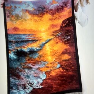 Autumn Beach Sunset Scarf